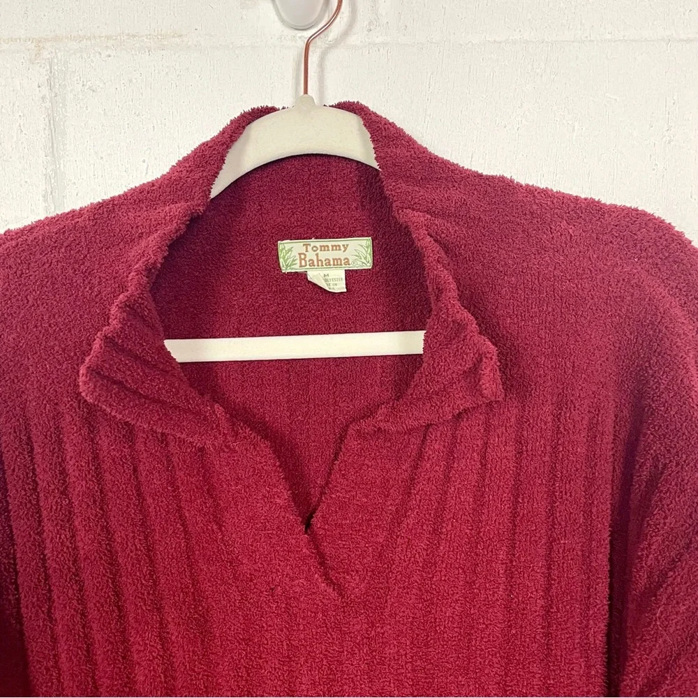 Vintage Tommy Bahama Red Pullover Ribbed Chunky Cozy Beach Vacation‎ Coastal M